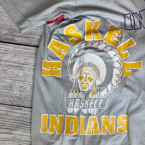 Vintage 1990s Ohio State & Haskell All Over Test Print T-shirt size Men's Large - Picture 8 of 10