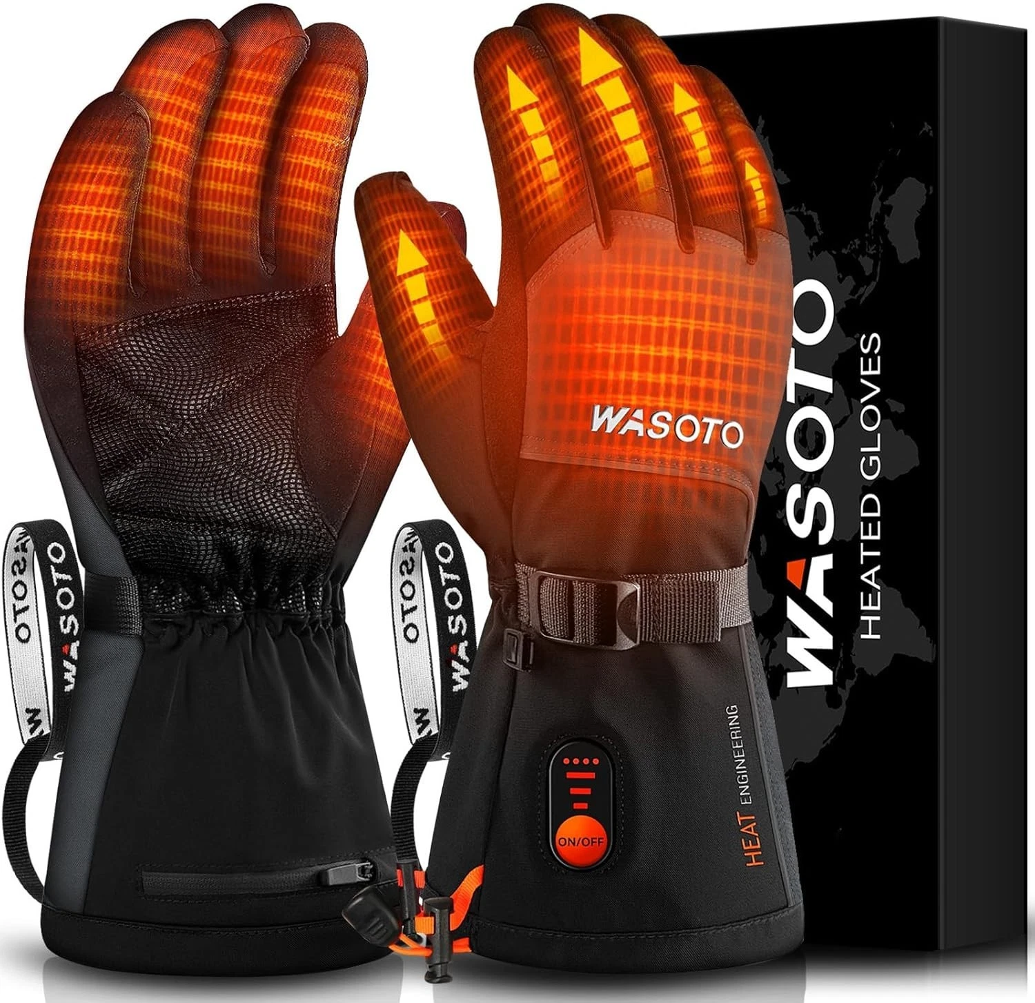 Heated Gloves 7.4V Battery 22.2WH Rechargeable Heated Ski Gloves size S