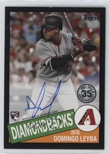 2020 Update 1985 Topps Baseball Black 193/199 Domingo Leyba #85BA-DL Auto 8at