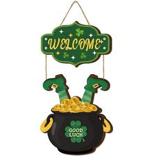 St Patricks Day Decorations St. Patrick's Day Wooden Shamrock Wreaths for Front