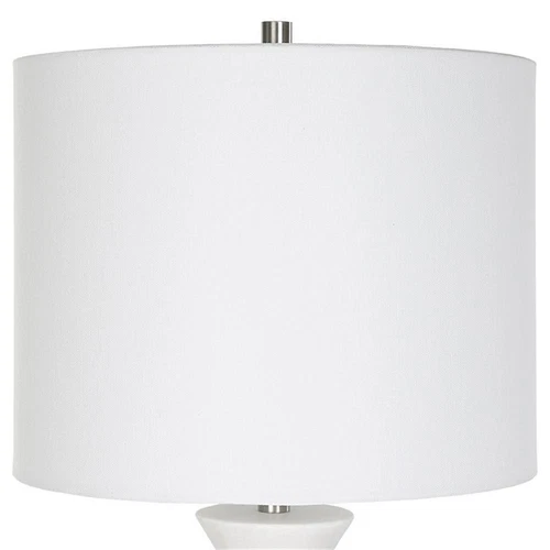 Uttermost Fountain Traditional Iron and Faux Stone Buffet Lamp in White - Picture 4 of 7