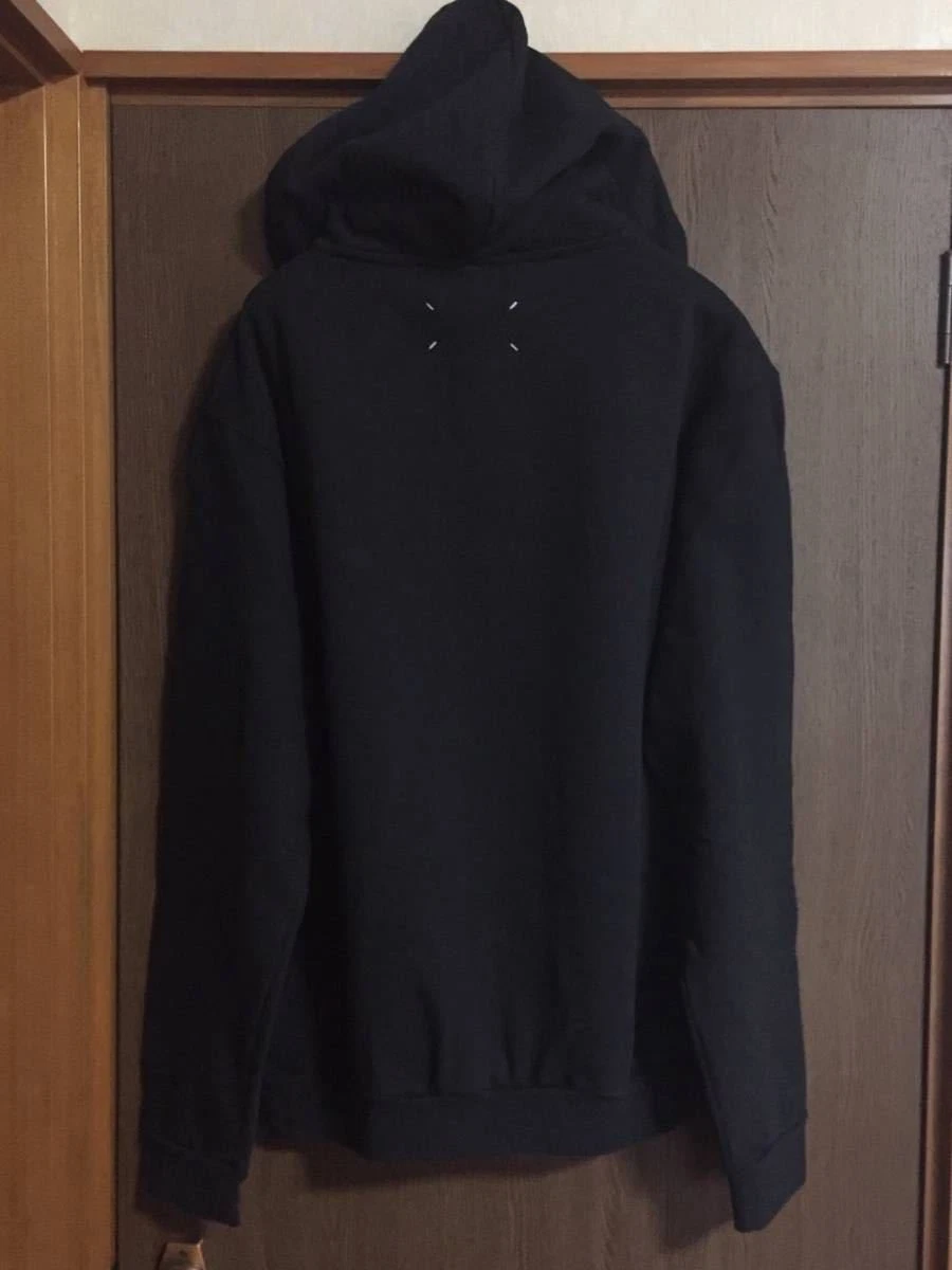 Felpa con cappuccio nera 50 nuova Maison Margiela Destroy trench coat stampata 19AW