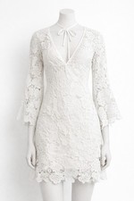 L/S SHORT LACE DRESS  WHITE