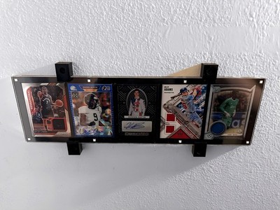 5 card display case 5 Card Sports Trading Card Magnetic Holder Heavy Duty Display Case W/ Wall  Mount