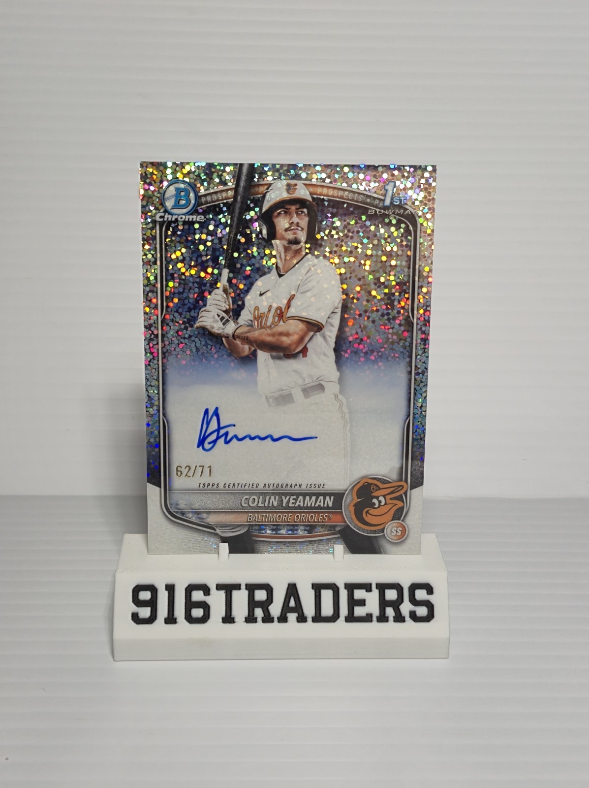 2025 Bowman Chrome Draft Colin Yeaman 1st Bowman Auto Sparkle /71 Orioles