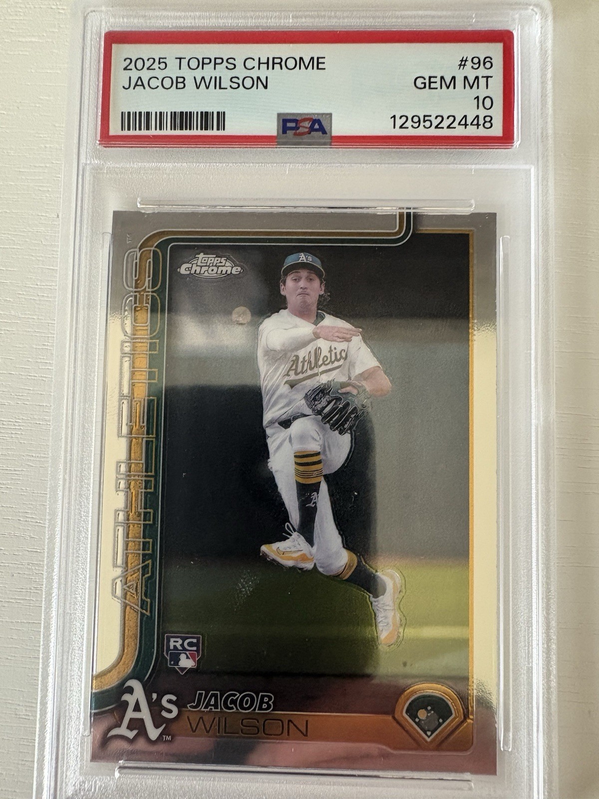 2025 Topps Chrome Jacob Wilson Rookie Card Gem MT PSA 10