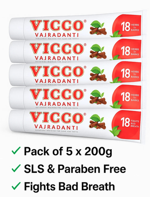 #ad #ad Vicco Vajradanti Ayurvedic Toothpaste 200g x 5 Herbal Bad Breath Care 2027 $53.24