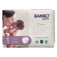 Bambo Nature Dream Baby Baby Diaper Size 1 4 to 9 lbs. 1000016923 108 Ct 0.38 per diaper