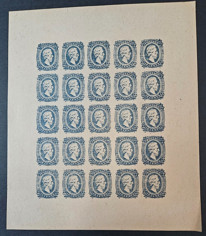 US CSA Stamp Sc 11, 10c blue MS25, Springfield Replica**  (G189)