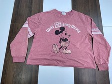 Walt Disney World Womens Size L Pink Mickey Mouse Pullover Sweater 90s 80s Style