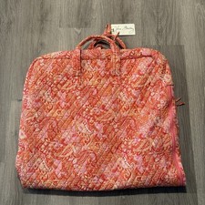 Vera Bradley Retired Sherbet Orange Pink Paisley Garment Bag Foldable Packable