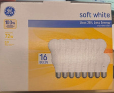  16 NEW GE 100 Watt DIMMABLE Soft White Light Bulbs Old Stock GE A19 Vintage 
