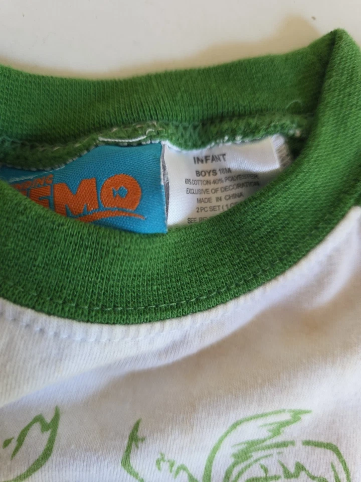 VTG Disney Finding Nemo Infant Sz 18 Months Tank Top Gill And Nemo Embroidered - Image 2 of 3