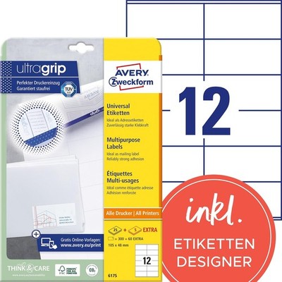 AVERY Zweckform Universal-Etiketten 105 x 48 mm weiß 360 Etiketten