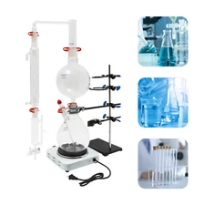 2000ml Essential Oil Steam Distillation Apparatus Kit Water Distiller Purifier