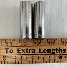 Craftsman Deep Socket Set SAE 11/16" 5/8" Made in USA 3/8 Drive 12 Point -VV-