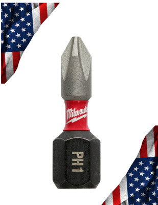 Milwaukee 48-32-4411 SHOCKWAVE  Impact Duty  1'' PH1 Phillips Bits,