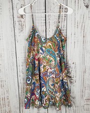 Show Me Your MuMu Blue Bella Mini Dress Paisley Colorful Medium Lined Adjustable