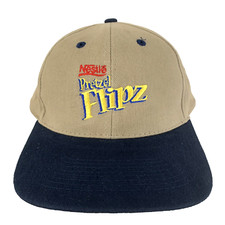 Vtg Nestle Pretzel Flipz Hat Spell Out Logo Snap Back Baseball Adjustable Cap