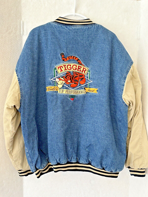 Vintage Disney Store Tigger Denim Varsity Jacket XXL Worlds Finest