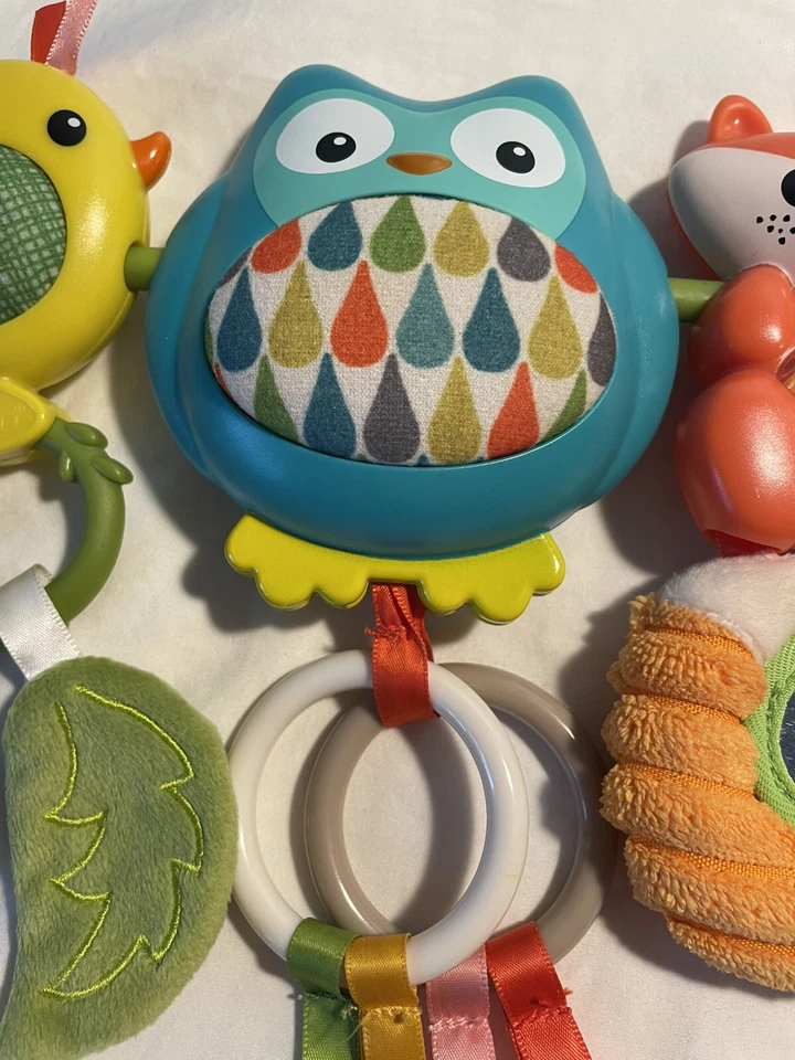 Infantino Go Ga-Ga 汽车座椅移动音乐旅行酒吧鸟猫头鹰狐狸镜玩具 — 第 4/4 张图片