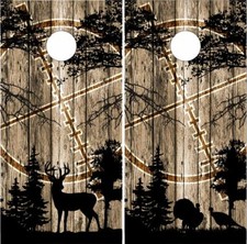 Deer Buck Turkey Hunting Woods LAMINATED Cornhole Wrap Bag Skin Decal Sticker