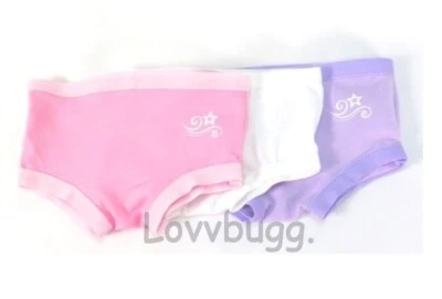 3 Pairs Pack Panties Underwear for 18" American Girl Doll Clothes +FREESHIP ADDS