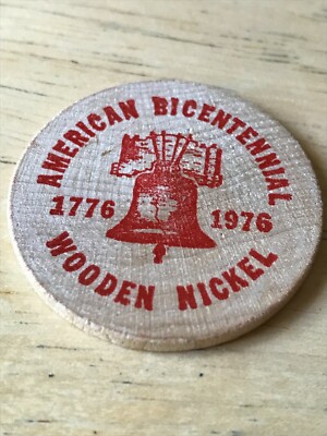 Vintage 1976 Wooden Nickel - AMERICAN BICENTENNIAL Tom Hudson C-13 IOWMC mtg NYC