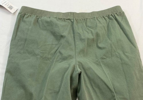 women's Lord Isaacs pants size 20P green elastic waistband pull-on cotton - Picture 6 of 7
