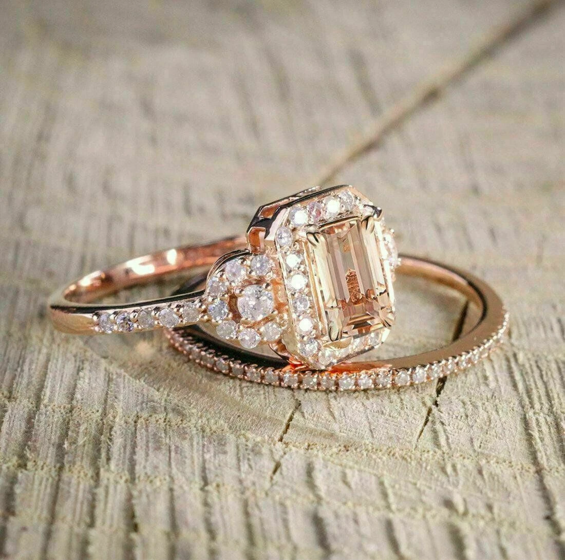 Simulated morganite engagement best sale ring