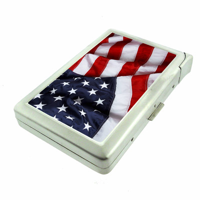 american flag cigarette case American Flag D13 Cigarette Case with Built in Lighter Metal Wallet  Patriotic
