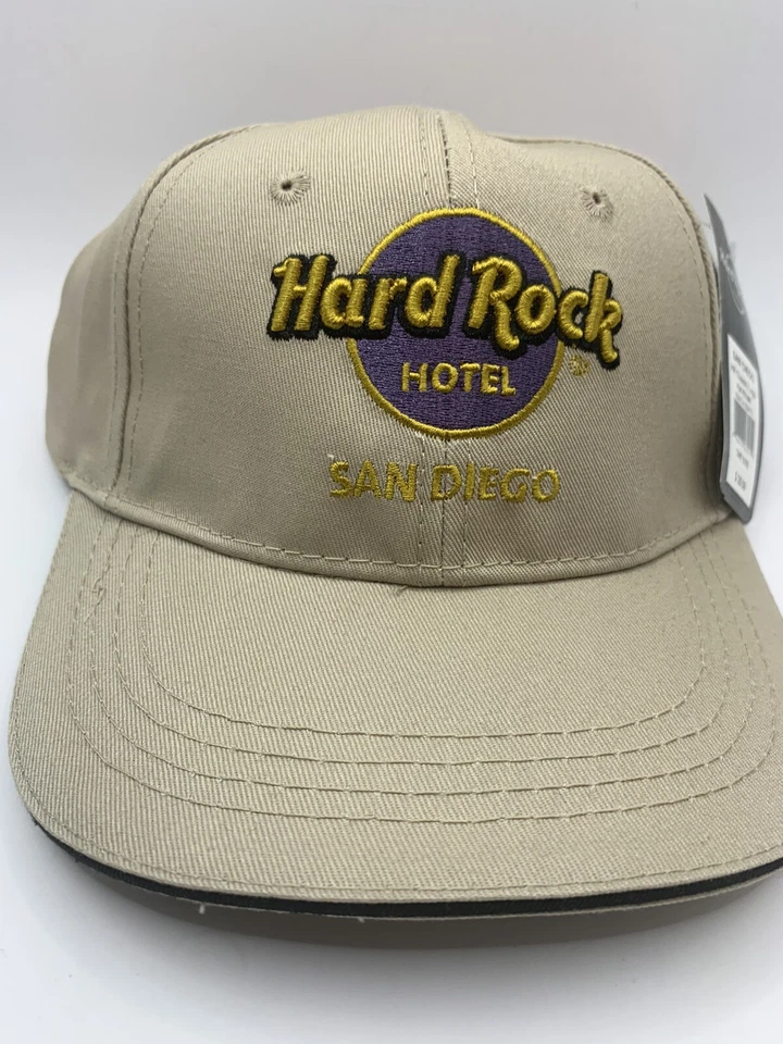 Gorra Hard Rock Café San Diego con tirantes bronceada nueva gorra logotipo clásico caqui Foto 2 de 4