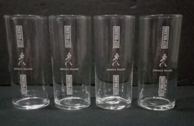 Set 4 Johnnie Walker Exclusive Keep Walking Highball Bar Glasses 