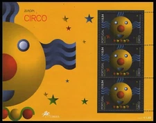 PORTUGAL MADEIRA, SCOTT # 221, MNH SOUVENIR SHEET - EUROPA CLOWN, CIRCUS 2004