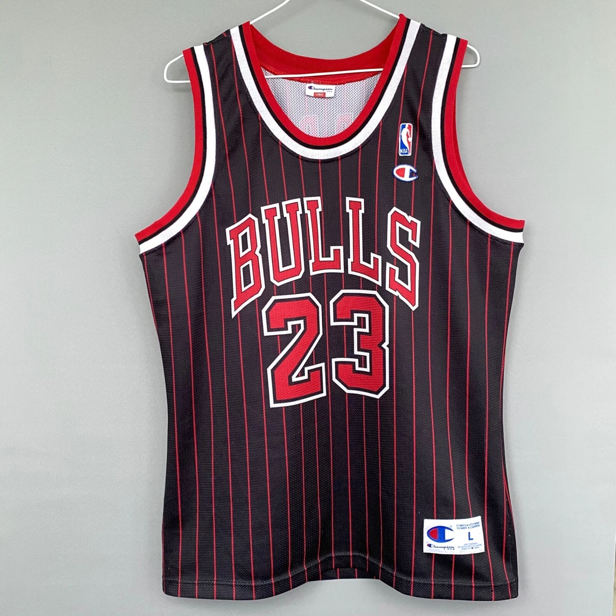 MICHAEL JORDAN #23 Chicago Bulls Pinstripe Champion Europe Jersey