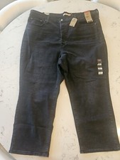 NWT Levi  s Ribcage Straight Ankle Jeans Button Fly High Rise Black Denim 24W