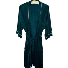 PIERRE CARDIN Bathrobe Vtg 70s 80s Green Lounge Smoking Robe Christmas Large