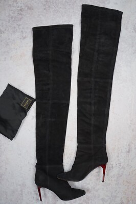 BALMAIN H&M Shoes Suede Tight high Boots Kylie Jenner EUR 37 US7 US 7 DESTROYED