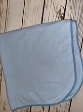 Vintage Cotton Waffle Weave Thermal Baby Receiving Blanket Blue