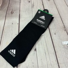 NWT Adidas Black Athletic Crew Socks baseball over the calf sz Med unisex