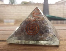 EXTRA LARGE (70-75mm) FLUORITE ORGONE GEMSTONE X-LARGE PYRAMID ORGONITE