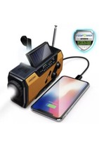 Emergency Solar Hand Crank Weather Radio 2000mAh Power Bank Charger Flash Light