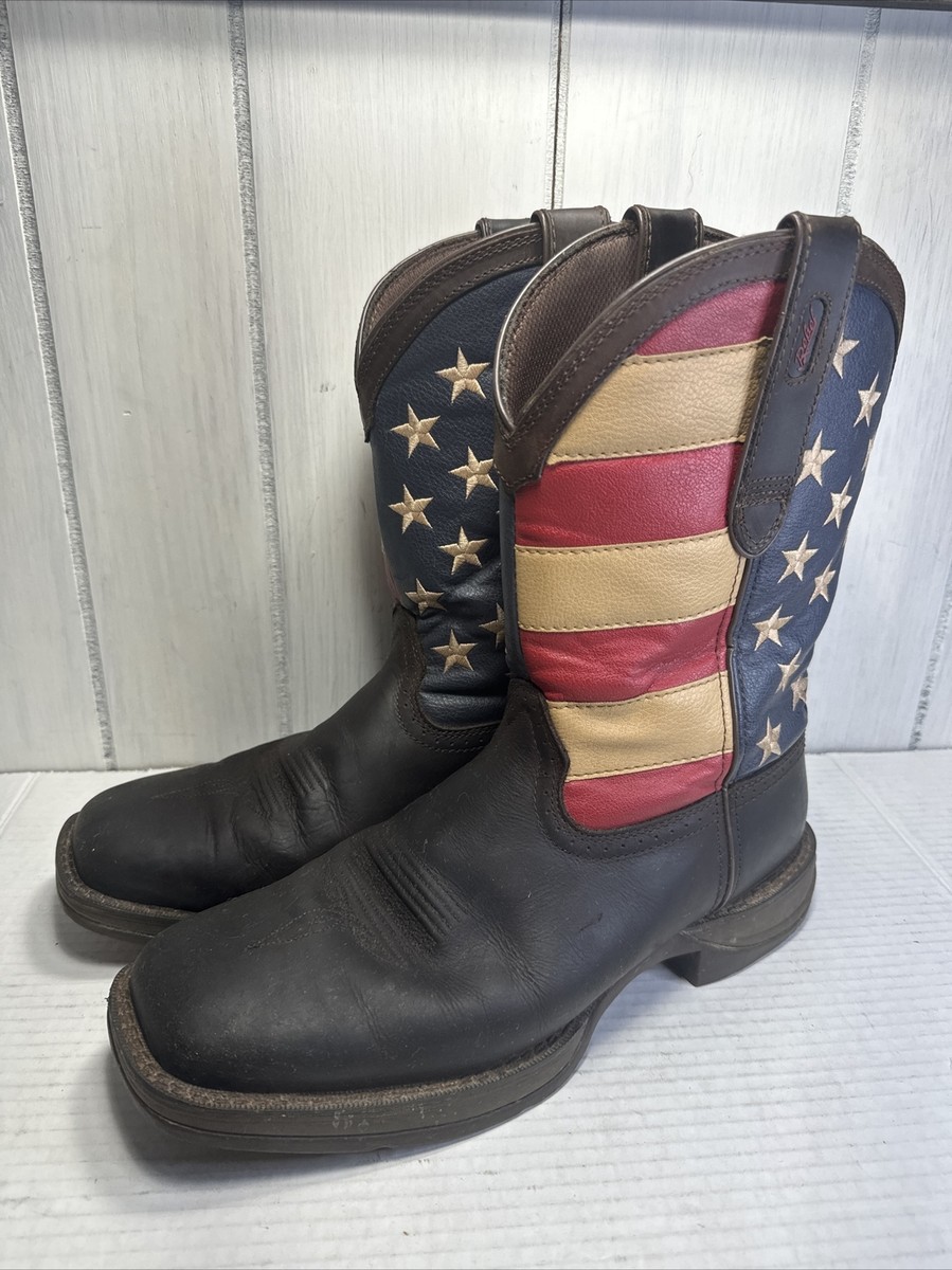 Durango Rebel Patriotic Flag Western Boots for Men - Brown  display picture 2