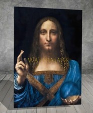 Da Vinci Portrait Salvator Mundi LEINWAND GEM&Auml;LDE KUNST POSTER DRUCK 219