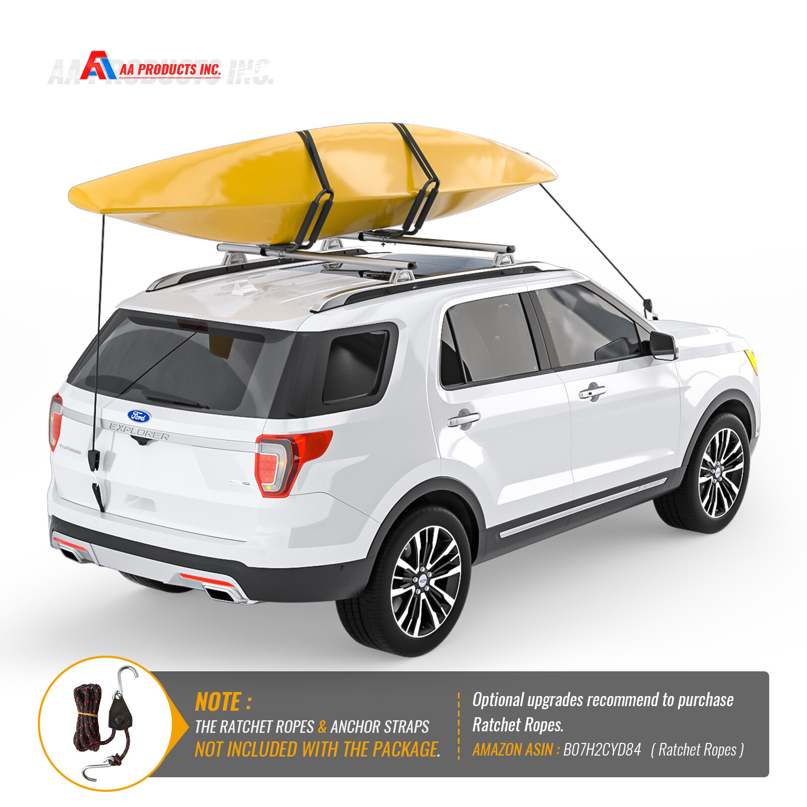 Roof J-Bar Holder Rack Kayak Canoe Boat Surf Ski Car SUV Top Mount Carrier Rack
