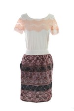 Maison Jules Pink Short-Sleeve Colorblocked Dress S