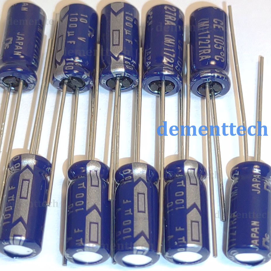 5-Pack Japan NIC NRSH 220uF 35V Radial Electrolytic Capacitors - 105°C Long Life, Low-ESR