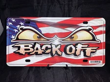BACK OFF License Plate by Chroma Graphics Inc - RARE