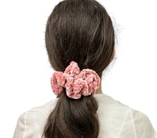 Scrunchies Crochet Velvet Dusty Blush Color for all hair type Brand New Handmade