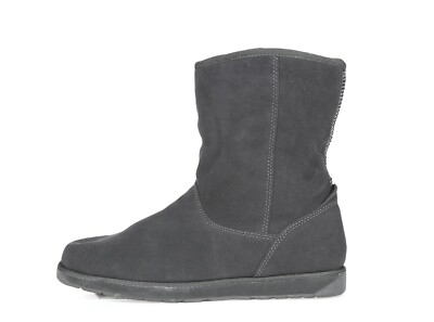 Womens Emu Australia Gray Suede Pull On Short Winter Snow Boots Shoes Size 8